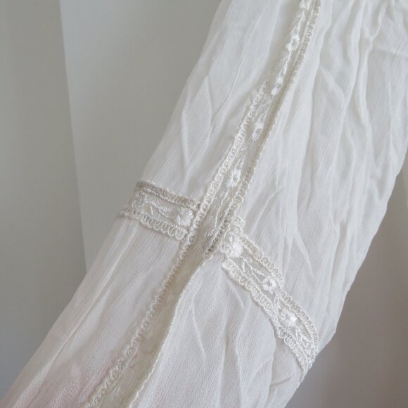 VINTAGE BUFFALO DAVID BITTON Sheer Lace Button Front Top White Y2K Fairy Size M - Picture 10 of 16